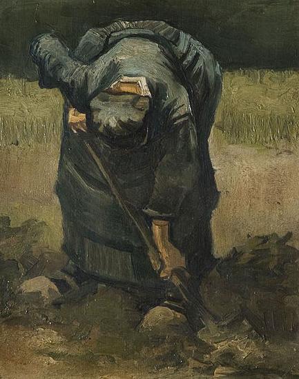 Vincent Van Gogh A Peasant Woman Digging oil painting image
